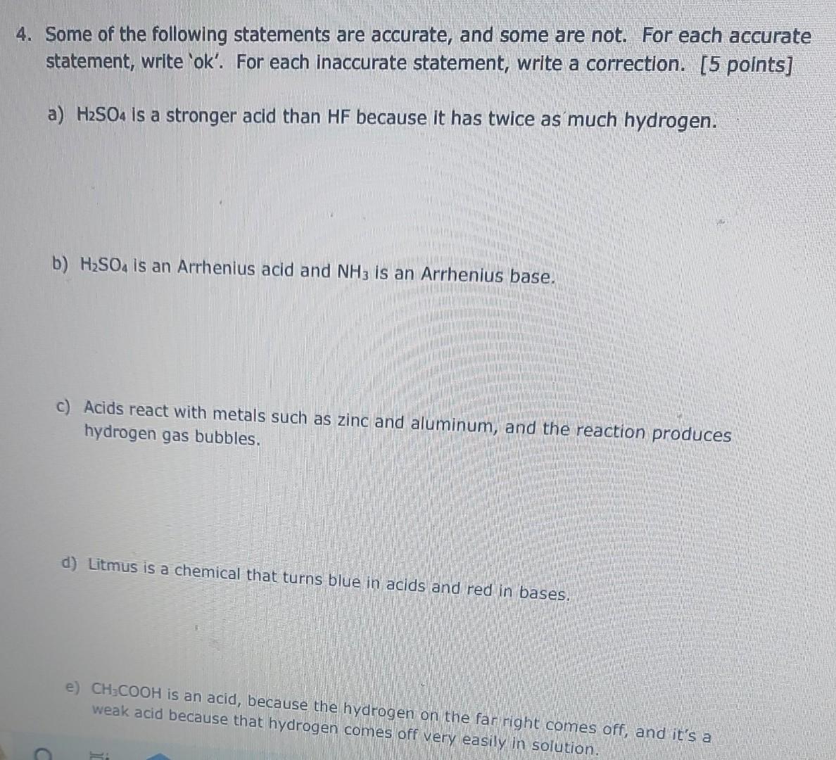 Solved 4. Some of the following statements are accurate, and | Chegg.com