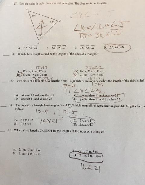 Solved 27 List the sides in order from shortest to longest. | Chegg.com