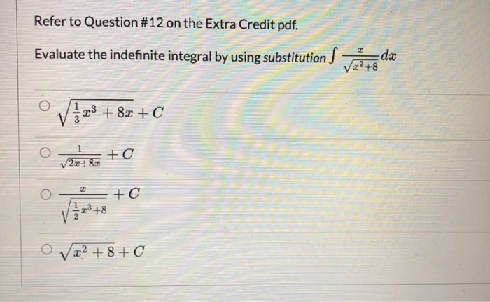 Solved Refer to Question #12 on the Extra Credit pdf. | Chegg.com
