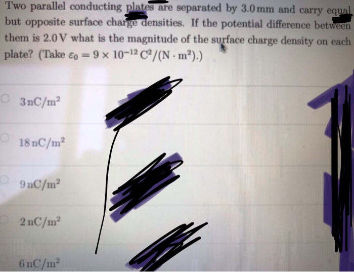 Solved Two parallel conducting plates are separated by 3.0mm | Chegg.com