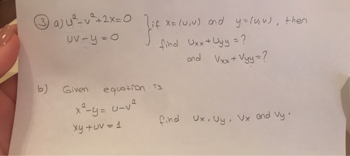 Solved 3 A U V 2x 0 If X Un And Y 100 Then Uv Chegg Com