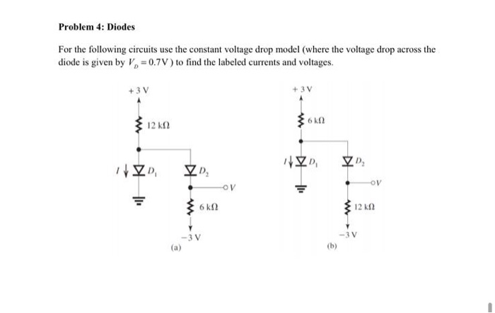 Solved Problem 4: Diodes For the following circuits use the | Chegg.com