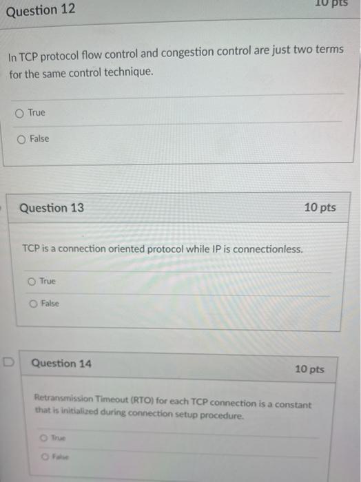 Solved pts Question 12 In TCP protocol flow control and | Chegg.com