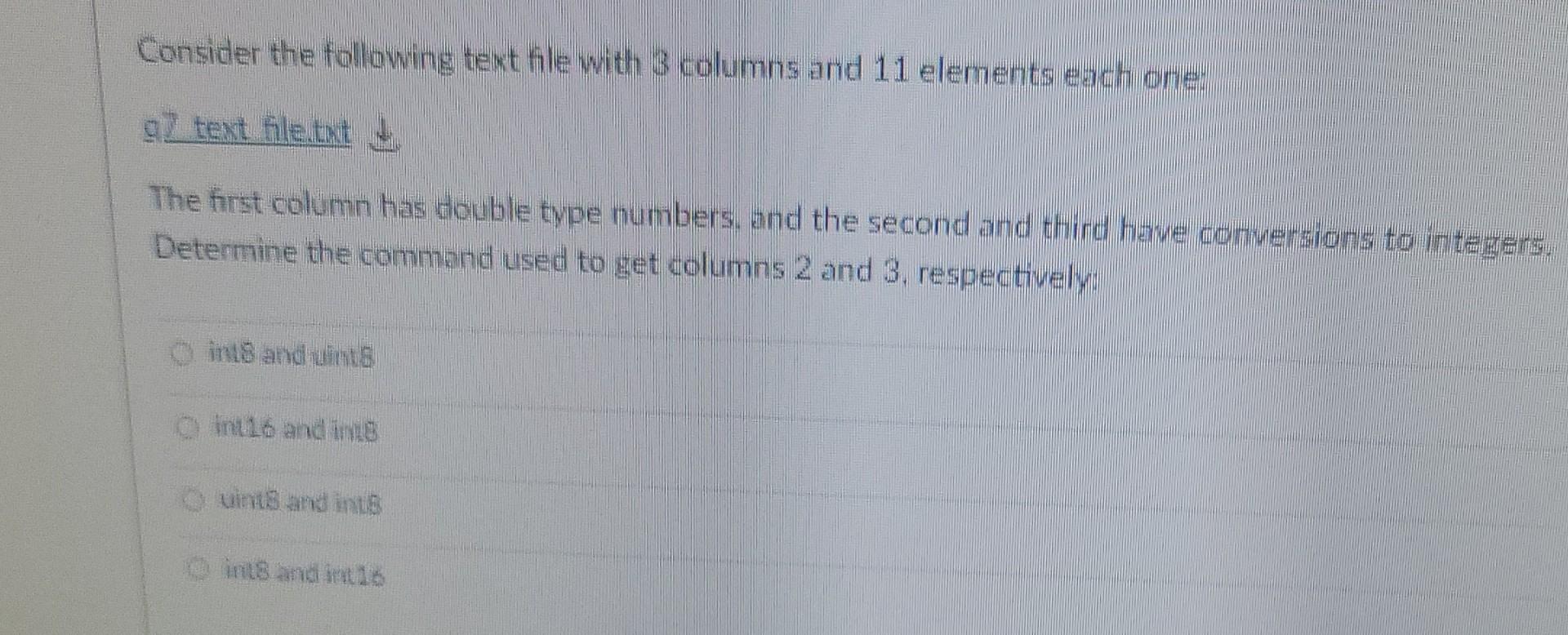 Solved Consider the following text file with 3 columns and | Chegg.com