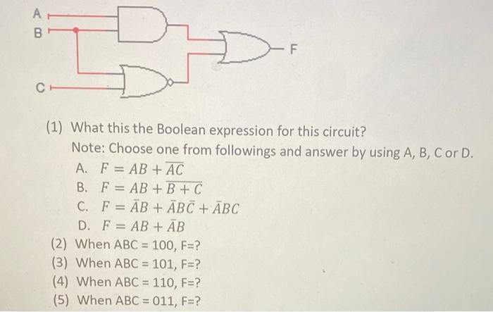 Solved (1) What this the Boolean expression for this | Chegg.com
