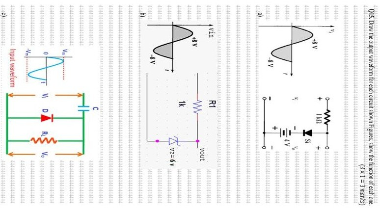 Solved Q15. Draw the output waveform for each circuit shown | Chegg.com