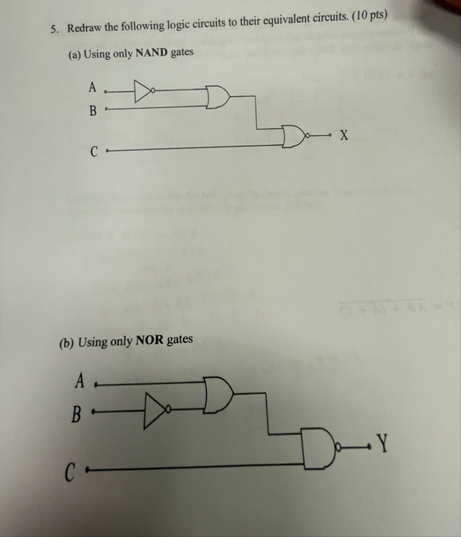 Solved Redraw the following logic circuits to their | Chegg.com