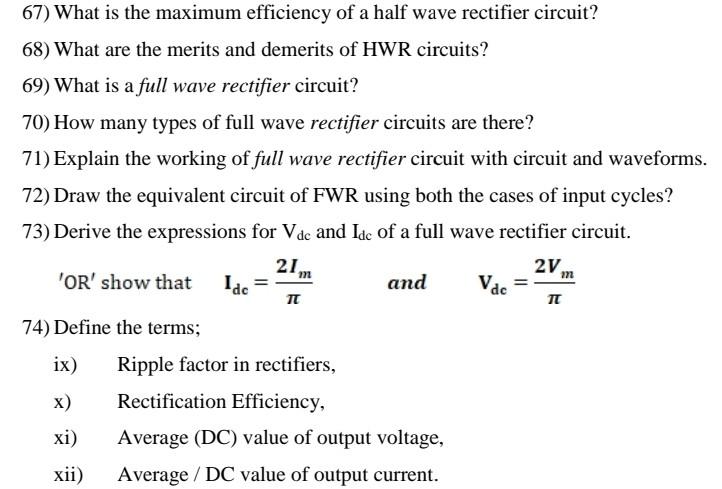 Efficiency of deals half wave rectifier