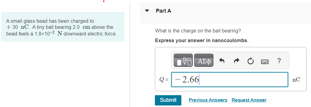 Solved Part AA small glass bead has been charged to+30nC. ﻿A | Chegg.com