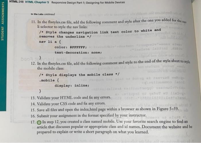 Solved TO Lab 1: Creating a Mobile Design for the | Chegg.com
