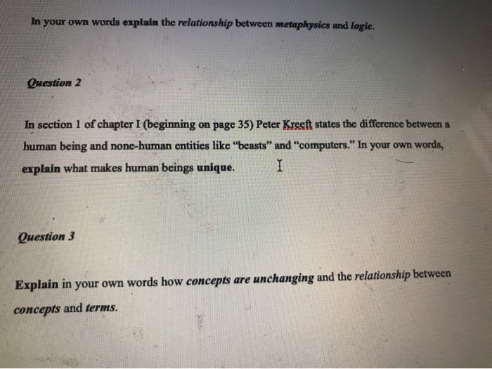 Solved In your own words explain the relationship between | Chegg.com