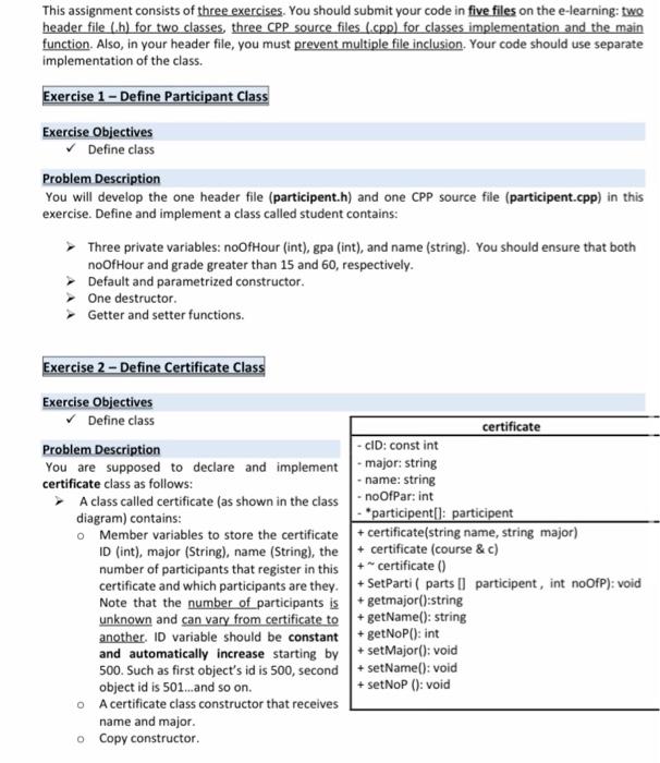 Solved This assignment consists of three exercises. You | Chegg.com