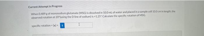 Solved When 0.489 s of monosodium glutamate (MSG) is | Chegg.com