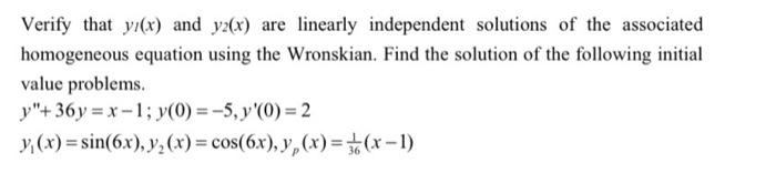 [solved] Verify That Y {l} X And Y {2} X Are