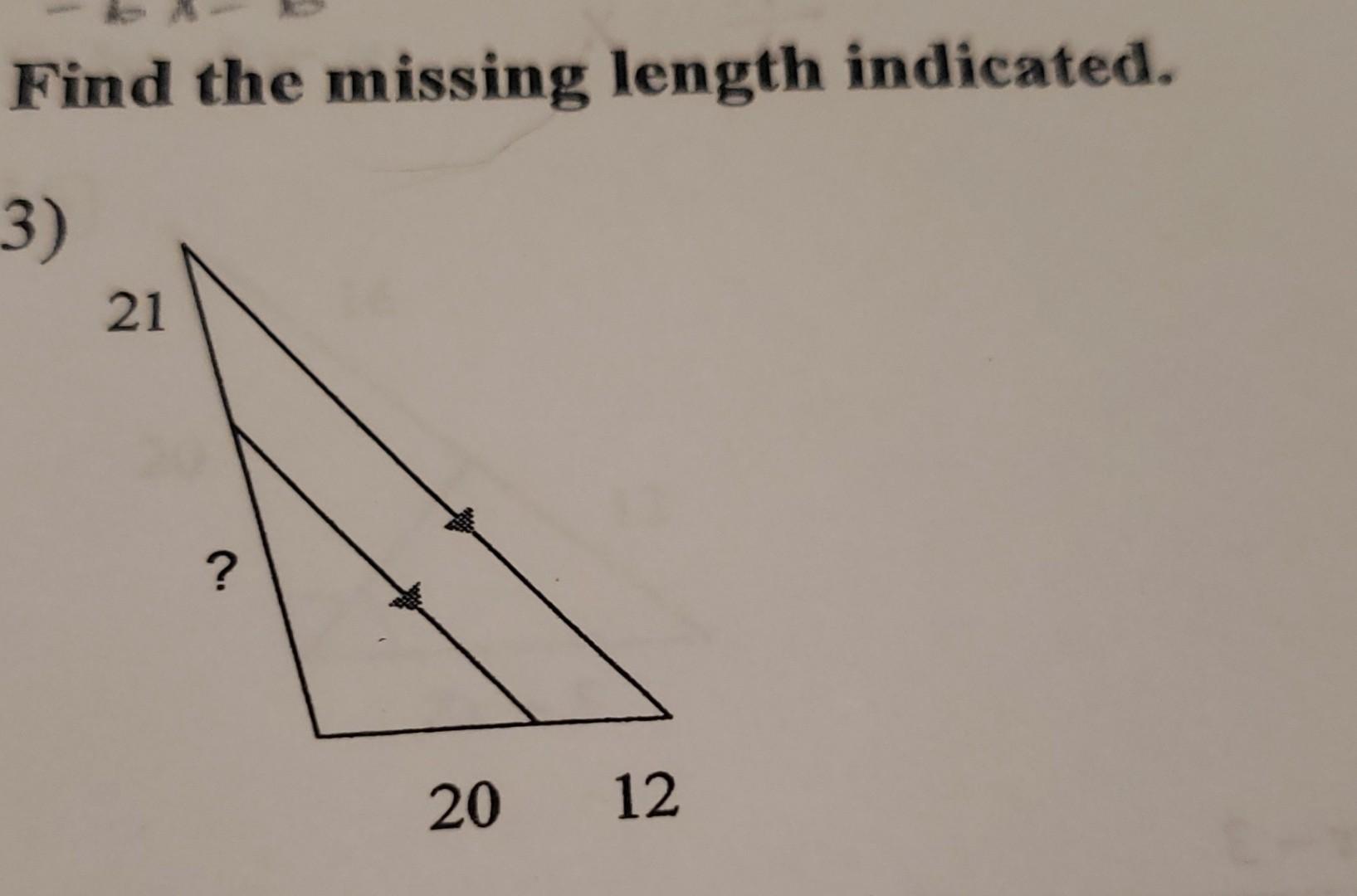 Solved Find The Missing Length Indicated. | Chegg.com