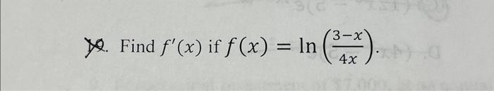 \( f(x)=\ln \left(\frac{3-x}{4 x}\right) \)