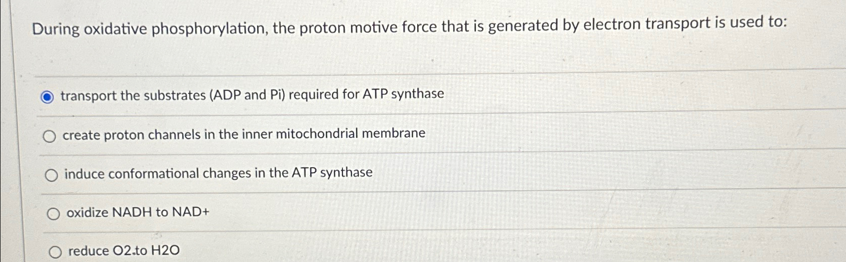 Solved During oxidative phosphorylation, the proton motive | Chegg.com