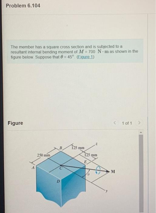 Solved The Member Has A Square Cross Section And Is 9786