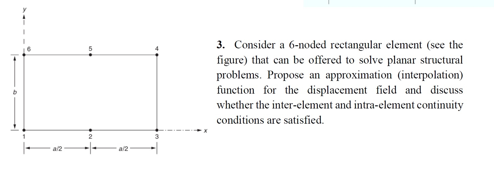 Solved Consider a 6-noded rectangular element (see the | Chegg.com