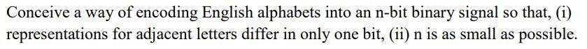 Solved Conceive a way of encoding English alphabets into an | Chegg.com