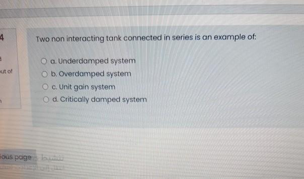 Solved 4 Two non interacting tank connected in series is an | Chegg.com