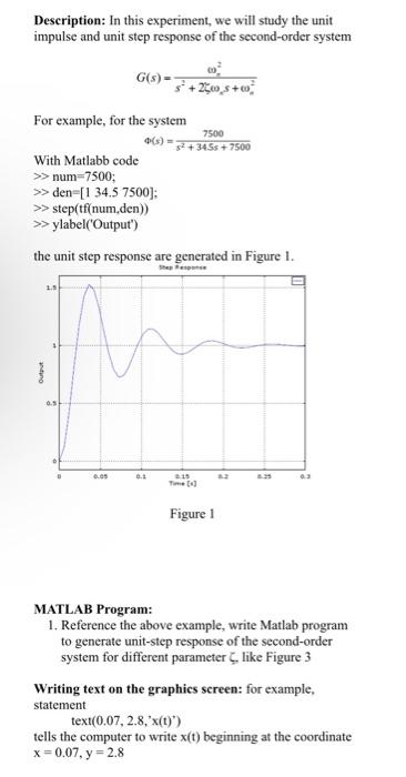 Solved Description: In this experiment, we will study the | Chegg.com
