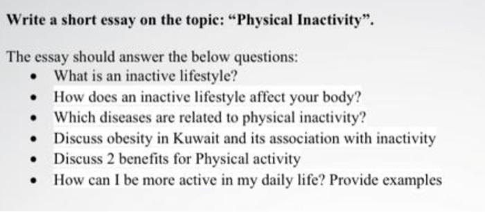 physical activity essay