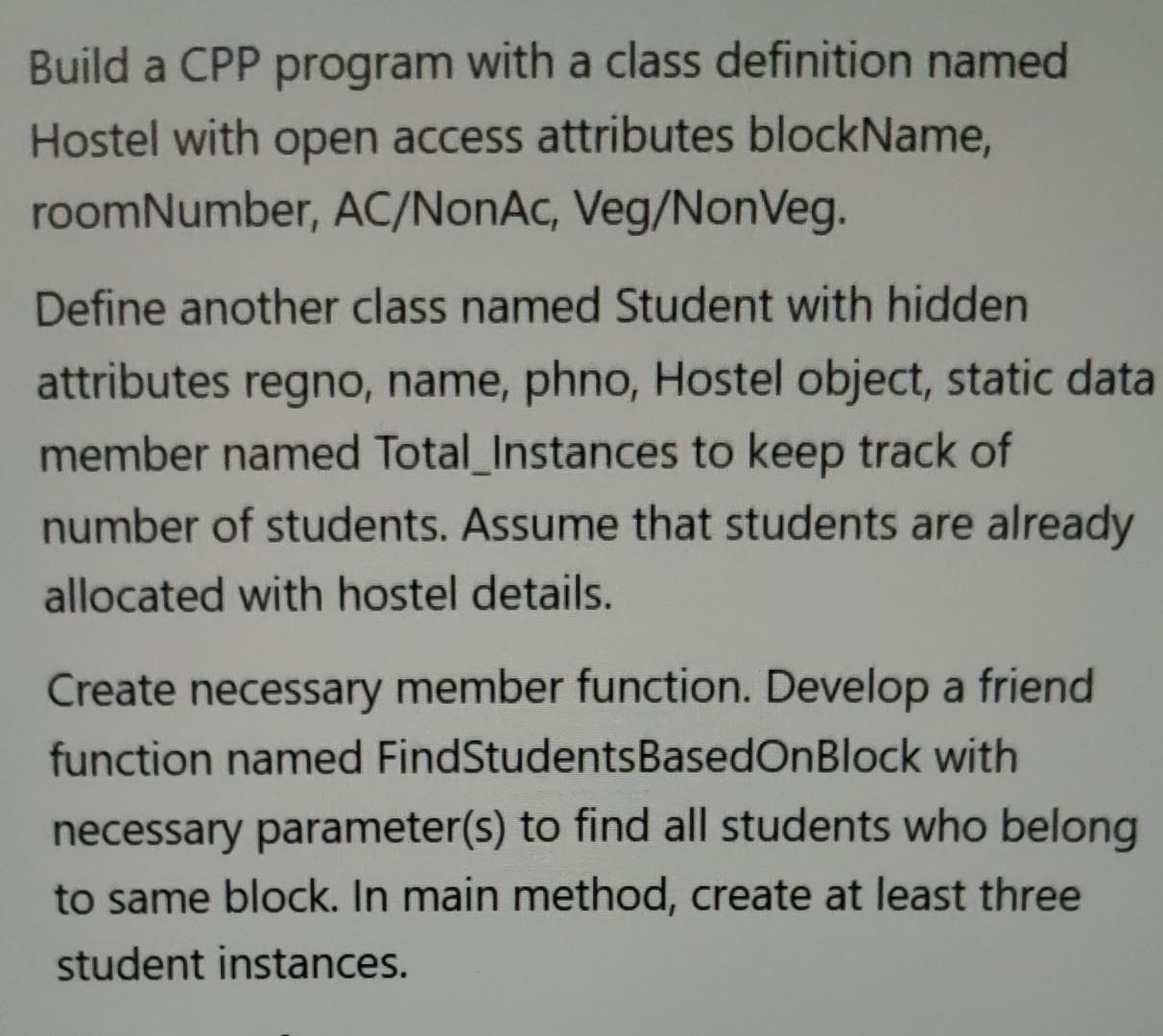 Solved Build a CPP program with a class definition named | Chegg.com