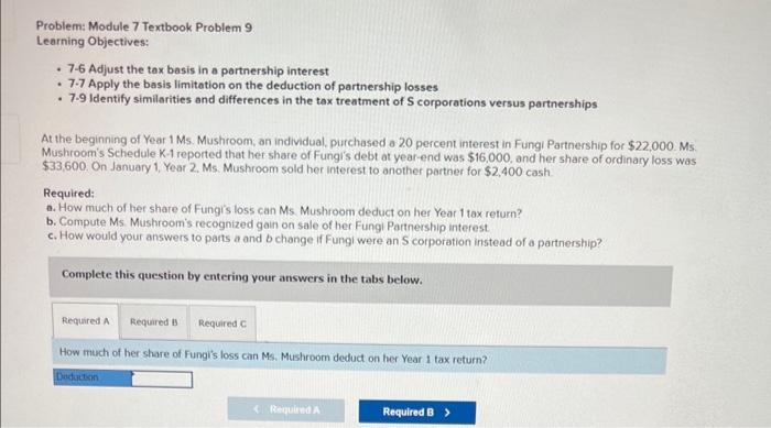 Solved Problem: Module 7 Textbook Problem 9 Learning | Chegg.com