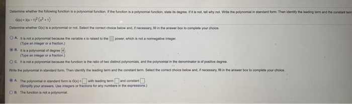 Solved Determine Whether The Following Function Is A | Chegg.com