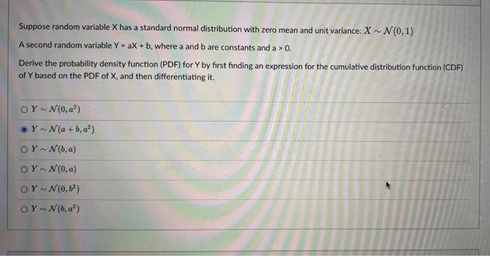 Solved Suppose random variable X has a standard normal | Chegg.com