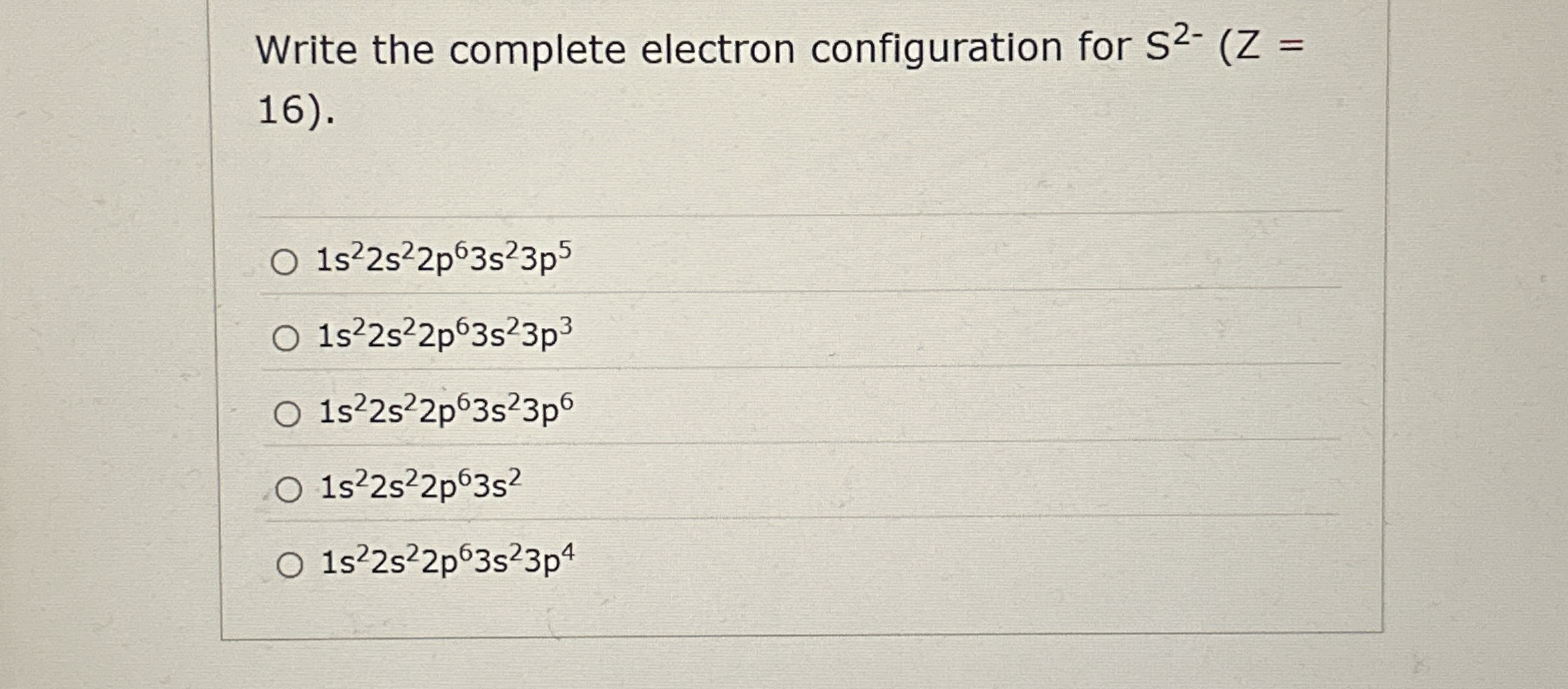 Solved Write the complete electron configuration for | Chegg.com