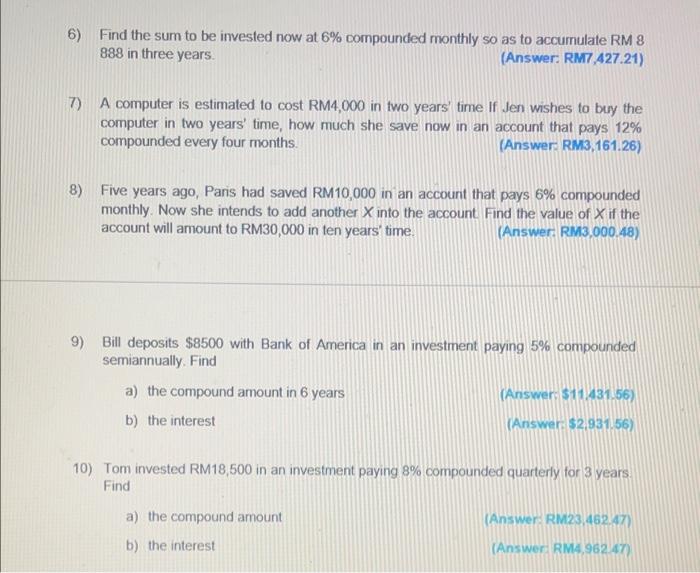 Solved TUTORIAL: CHAPTER 7 COMPOUND INTEREST Find The Future | Chegg.com