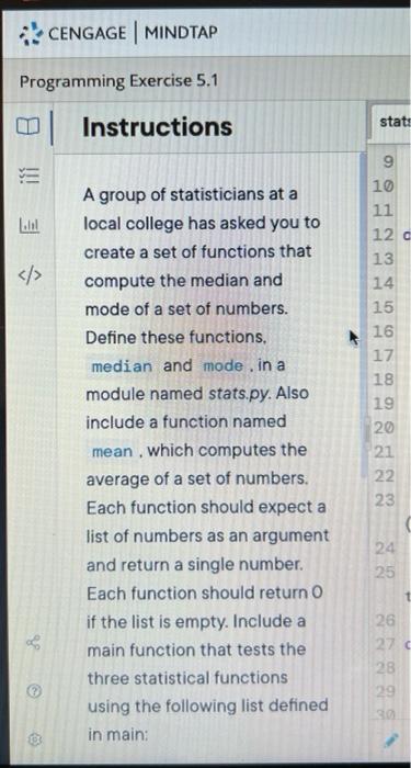 Solved Programming Exercise 5.1 Instructions 8 !!! 3 Labl | Chegg.com