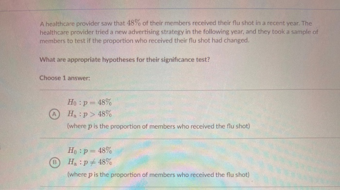 Solved A healthcare provider saw that 48% of their members | Chegg.com