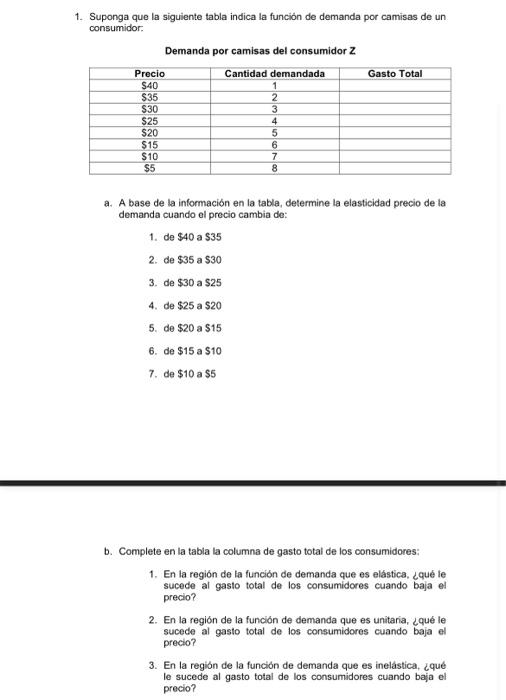 1. Suponga que la siguiente tabla indica la función | Chegg.com