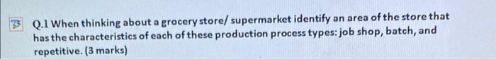 Solved Q.1 When thinking about a grocery store/ supermarket | Chegg.com