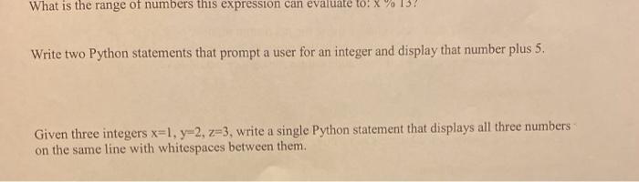Solved What is the range of numbers this expression can | Chegg.com