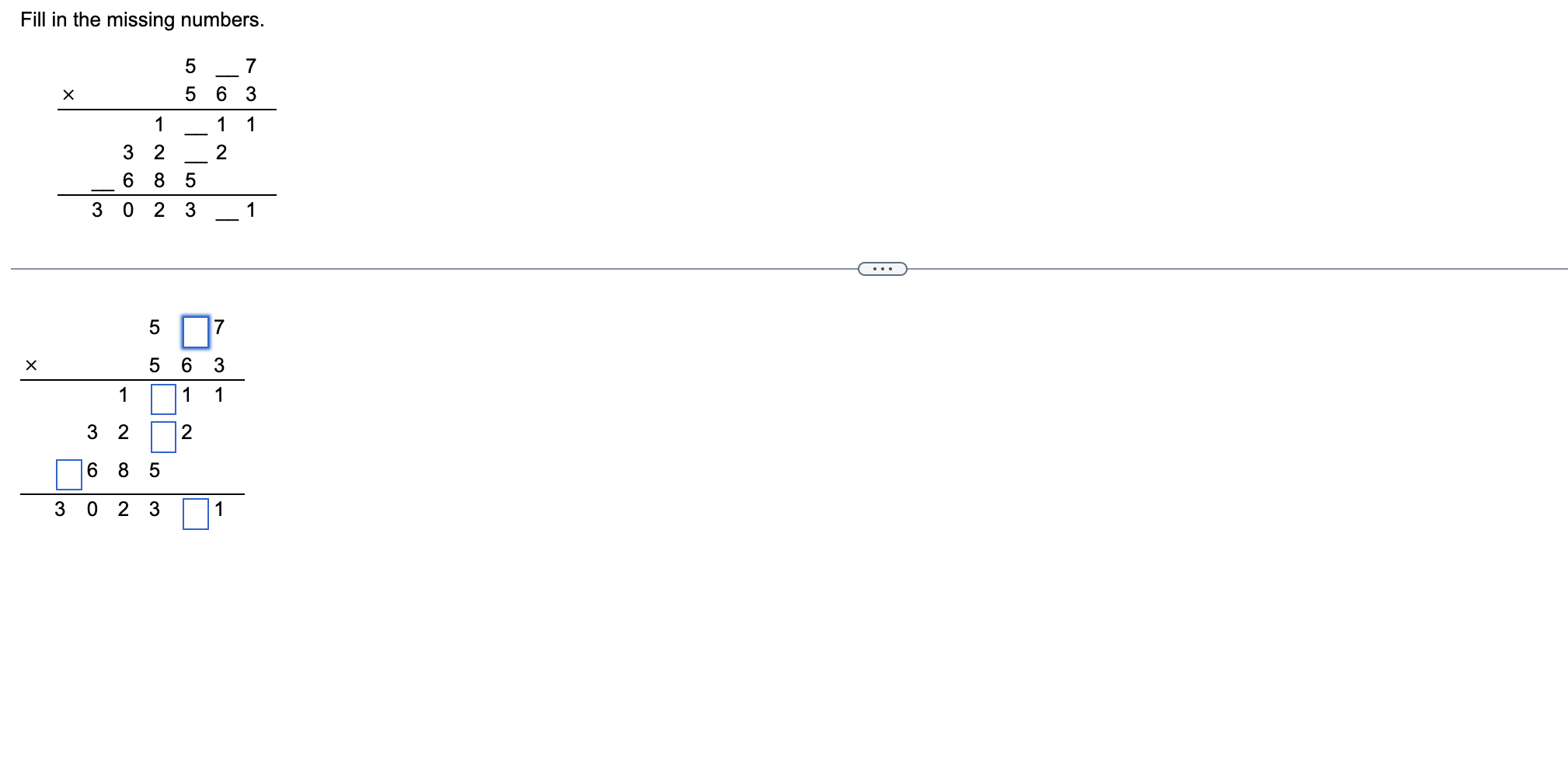 Solved Fill in the missing numbers. | Chegg.com