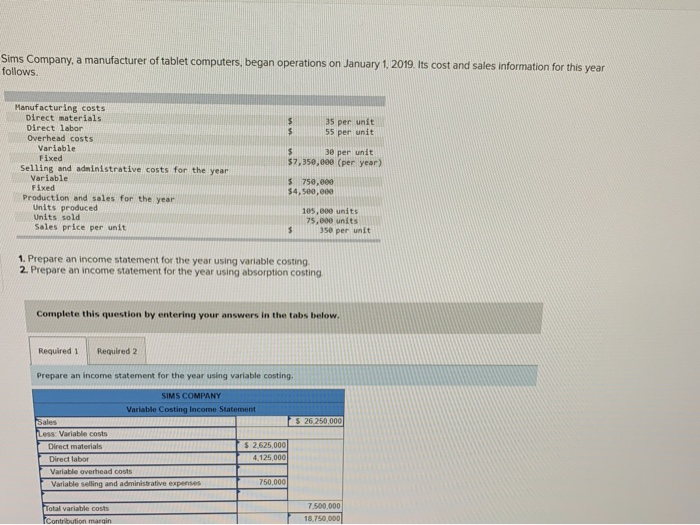 Solved 1 Prepare An Income Statement For The Year Using 6047