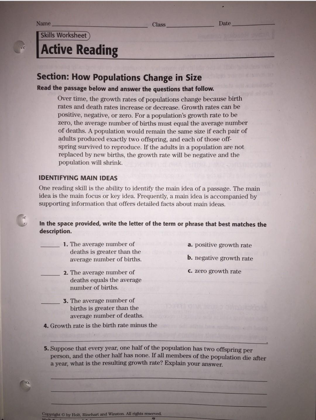 Solved Name Class Date Skills Worksheet Active Reading  Chegg.com With Regard To Skills Worksheet Active Reading