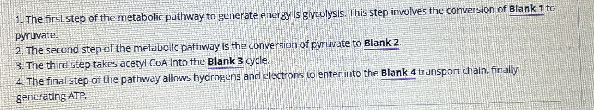 Solved The first step of the metabolic pathway to generate | Chegg.com