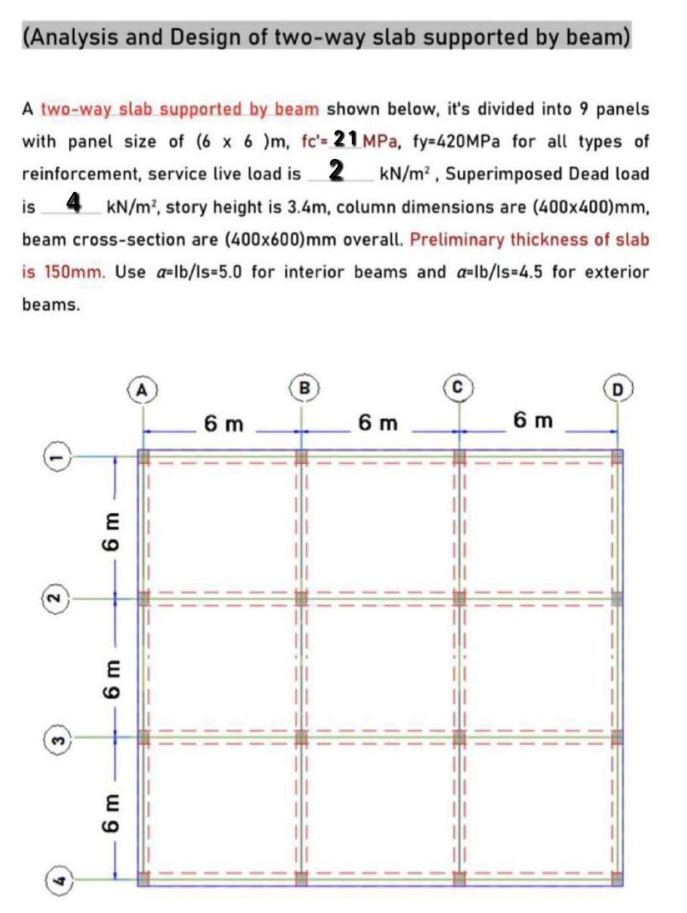 Solved Analysis And Design Of Two Way Slab Supported By Chegg Solved Analysis And Design Of Two Way Slab Supported By Chegg