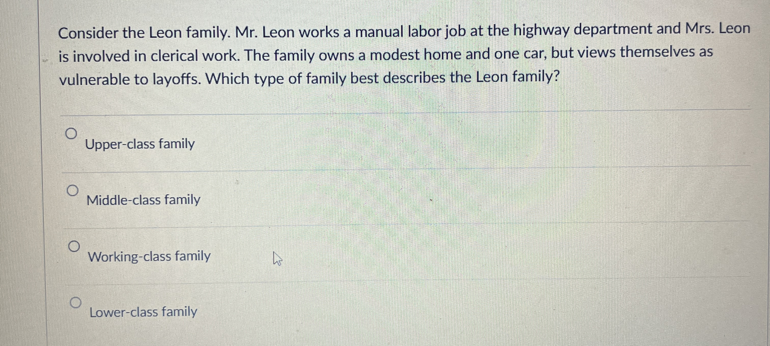 Solved Consider the Leon family. Mr. ﻿Leon works a manual