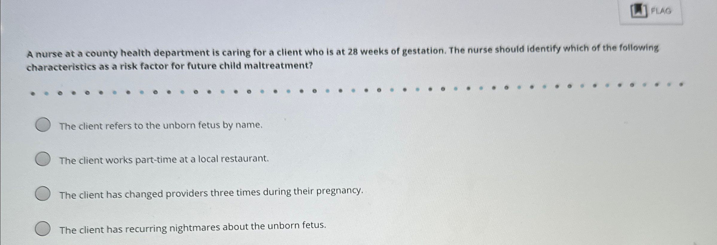 Solved A nurse at a county health department is caring for a | Chegg.com