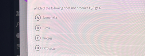Solved Which of the following does not produce H2S | Chegg.com