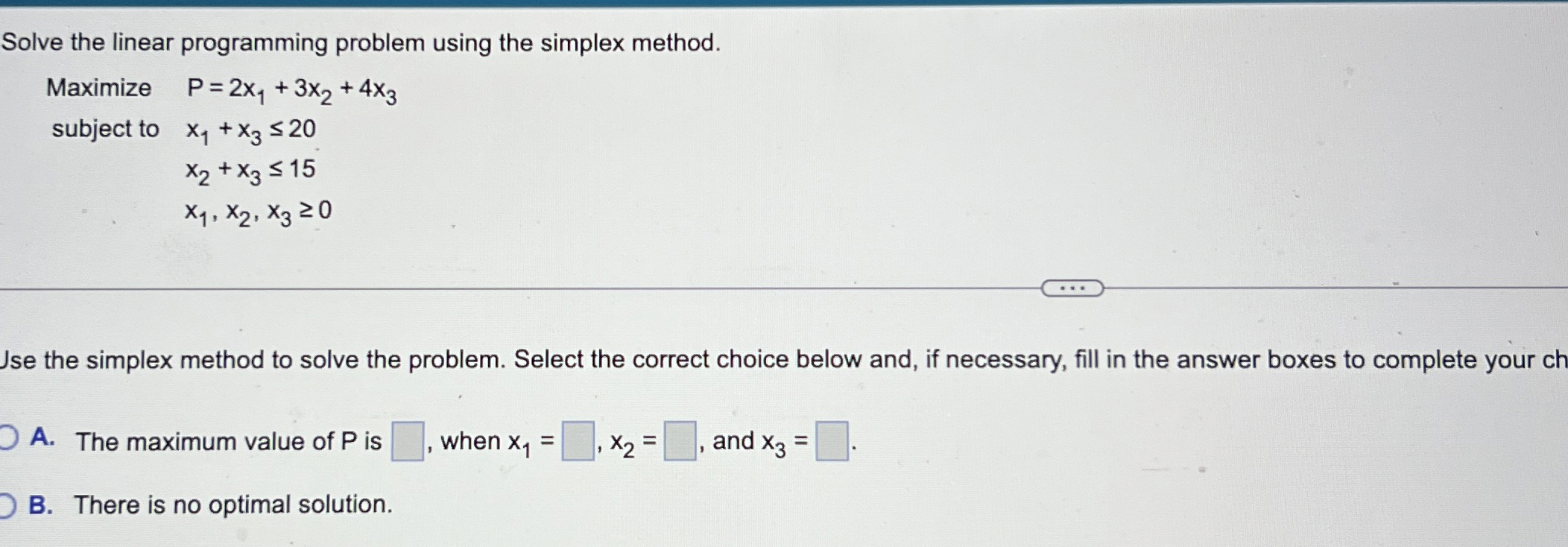 Solved Solve the linear programming problem using the | Chegg.com
