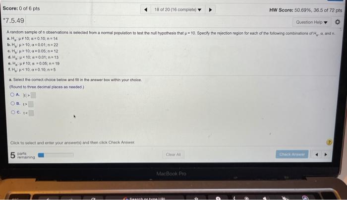 Solved Score: 0 of 6 pts 18 of 20 (16 complete HW Score: | Chegg.com