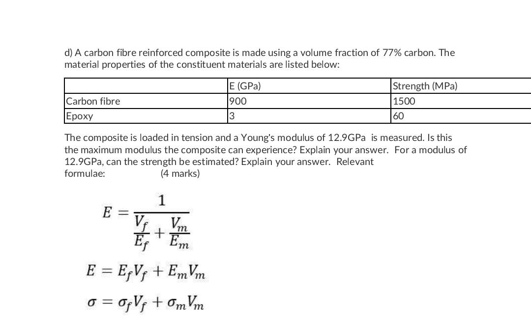 Question at position 3 a) Work hardenable aluminium