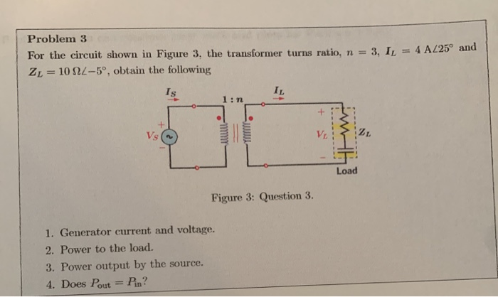 Solved Problem 3 For The Circuit Shown In Figure 3, The | Chegg.com